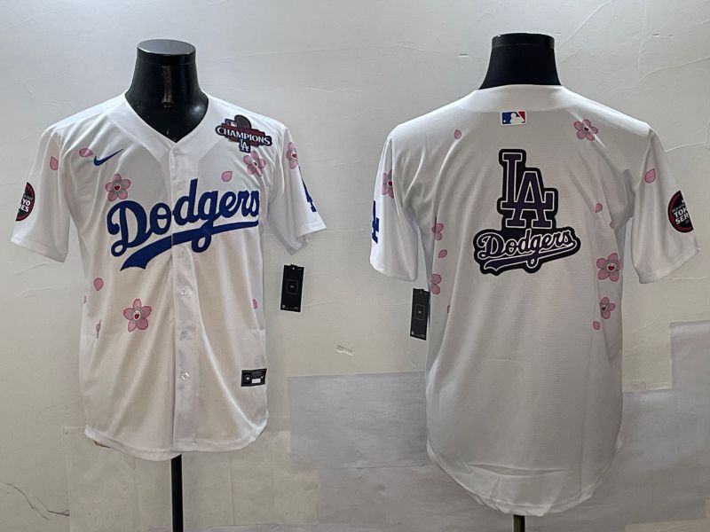 Men Los Angeles Dodgers Blank White Sakura Edition 2025 Nike MLB Jersey style 21->los angeles dodgers->MLB Jersey